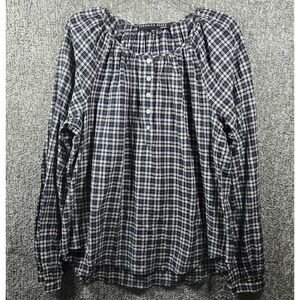Veronica Beard  Plaid Button Up Long Sleeve Blouse Top - Womens XL